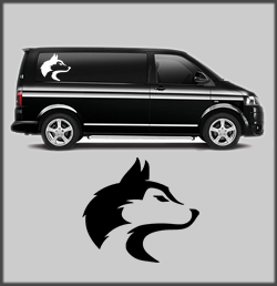 Husky Head Van Decal